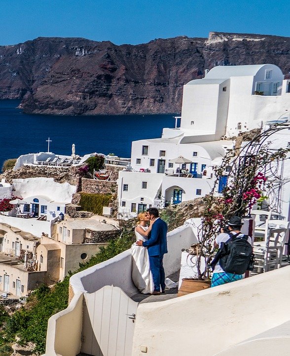 mariage à Santorin 